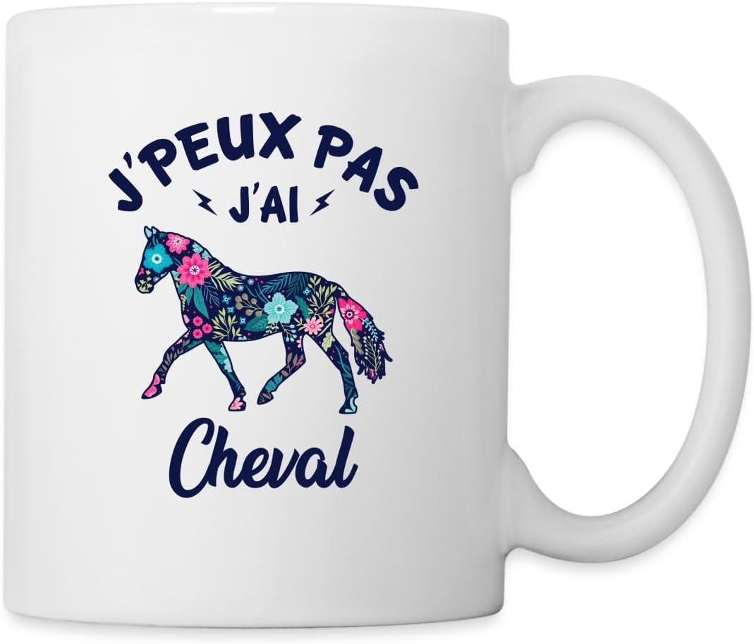 Spreadshirt J'Peux Pas J'Ai Cheval Fleuri Rose Pull À Capuche Premium Enfant