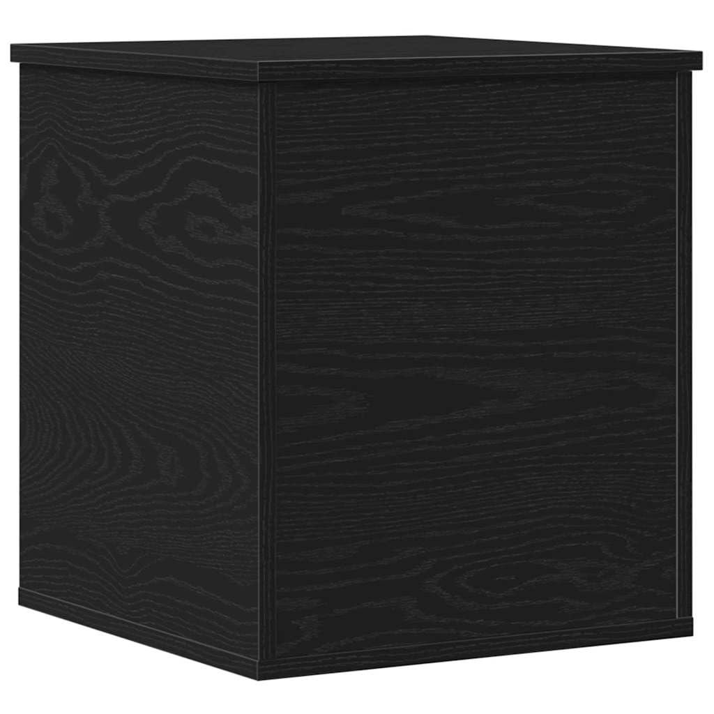 Aufbewahrungsbox Schwarz Eichen-Optik 40 x 42 x 46 cm Holzwerkstoff mit Deckel, Stauraum, Sitztruhe Kiste für Wohnzimmer Schlafzimmer Home Office Ordnung