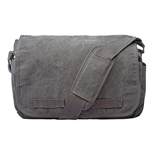 Sweetbriar Classic Vintage Messenger Bag - Original Heavyweight Cotton Canvas Shoulder Bag with Upgraded Features