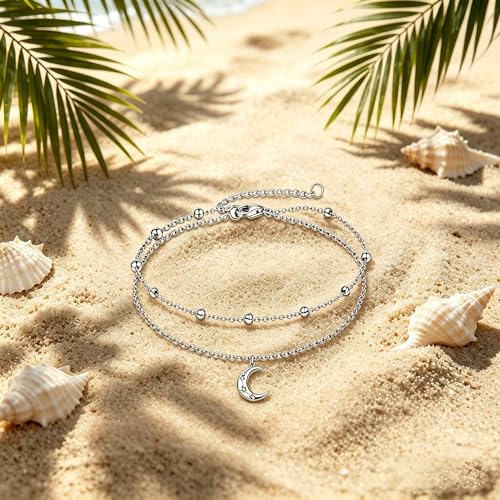 Image of TIGER RIDER Dragonfly Anklet Sterling Silver Dragonfly Gifts Jewelry for Women with Crystal Birthday Anniversary