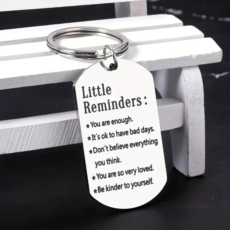 tenghong2021-Little-Reminders-Keychain-Gift-You-Are-Enough-Key-Daily-Love-Affirmation-Inspiration-Uplifting-Quotes-Self
