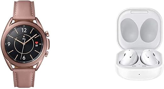 Amazon.com: Reloj inteligente Samsung Galaxy Watch 3 (1.614 in, GPS,  Bluetooth), color bronce místico con Samsung Galaxy Buds Live, T, Mystic  White : Todo lo demás