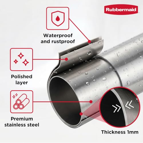Rubbermaid Shower Curtain Rod with Choice of No Drill Tension or Wall-Mount Installation, 26-76 Inches Adjustable Shower Rod for Bathroom, Non-Slip, No Rust, Decorative Finials, Brushed Nickel by Rubbermaid - Used condition - Image 8