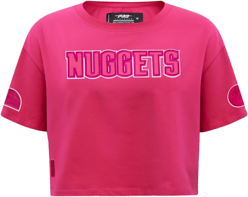 Pro Standard Womens NBA Denver Nuggets Classic Triple Pink Short Sleeve Boxy Tee Beetroot Purple XL