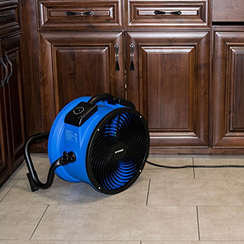 XPOWER FC-300 Heavy Duty Industrial High Velocity Whole Room Air Mover Air Circulator Utility Shop Floor Fan, Variable Speed, Timer, 14 inch, 2100 CFM, Black, Blue by XPOWER - Image 8