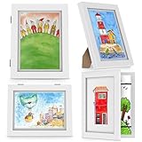 Pacific Moon Tree [2-Pack Kids Art Frame, Front Opening Kids Artwork Frames Changeable, Fits 8.5x11 and 9x12, White Display Storage Frame for Wall or Desk, Holds 75Pcs