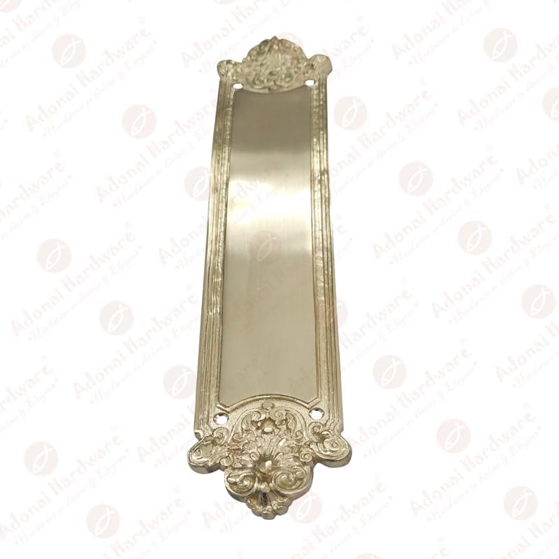 Adonai Hardware 12.50" "Lebbeus" Brass Push Plate - Satin Brass Unlacquered