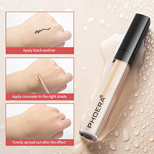 Phoera Liquid Concealer Full Coverage Concealer,Multi-Use Makeup Concealer For Acne, Dark Circles, Tattoo, Freckles, High Adherence Hydrating Face Concealer For Women Mens Without Clumping And Cracking(103# Beige) #TOP2