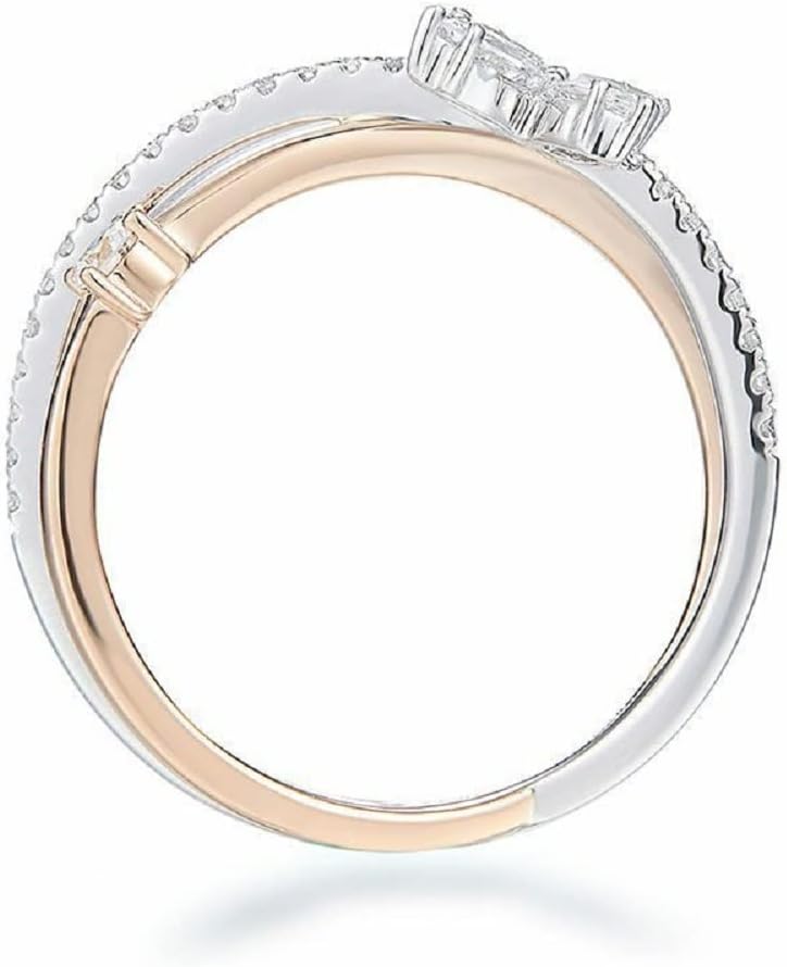 Ritika Marquise & Round Cut White Diamond 925 Sterling Silver 14K White Gold Over Diamond Butterfly Engagement Ring for Women