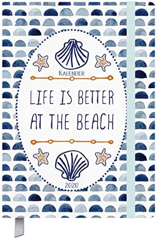 Korsch-Verlag Campus Beach Calendar 2020 – October 2019 to March 2021 Pocket Calendar A5 with Ribbon and Elastic Closure – 18 Month Calendar – 13 cm x 18.5 cm