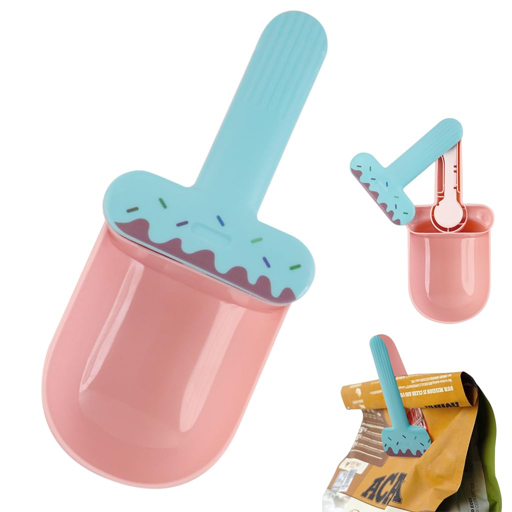 Qpets® Dog Food Scoop, Pet Litter Food Scoop Set with Sealing Clip Handle and Canning Spoon - Pet Feeding Spoon Dry Food and Multipurpose Can Food Scoops for Cats and Dogs - Ice Cream Color (B0CY5KX8YW) Amazon Price History, Amazon Price Tracker