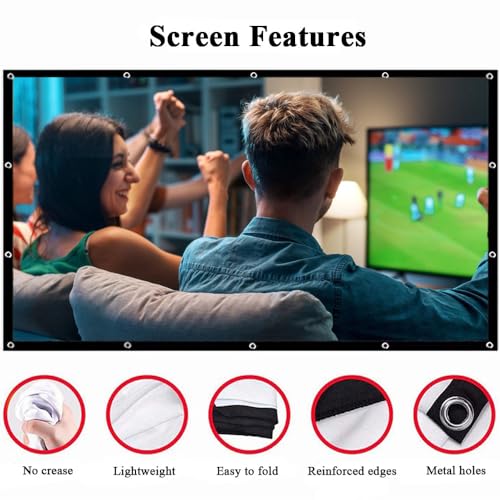 Yingstar Portable Projector Screen 72 Inch Projection Screens Outdoor Projector Screen Garden Outdoor Movie Cinema Screen 16:9 HD Foldable Projector Screen Home Camping Theater TV Projector Screen Yingstar Portable Projector Screen 72 Inch Projection Screens Outdoor Projector Screen Garden Outdoor Movie Cinema Screen 16:9 HD Foldable Projector Screen Home Camping Theater TV Projector Screen