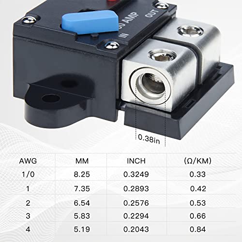 Motor Fuse Holders Inverter Circuit Breaker Car Audio Solar Energy Inline Circuit Breaker Fuse Inverter With Waterproof Cover For Motor Auto Car Marine Boat (250A) #TOP2