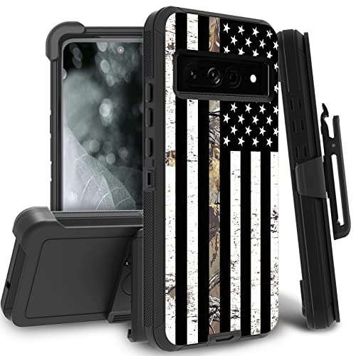 EDGFRTOIO Belt-Clip Holster Case for Google Pixel 7 Pro 5G 2022, Heavy Duty Triple-Layer Protection Full-Body Rugged Shockproof Durable Cover Cases for Pixel 7 Pro 6.7