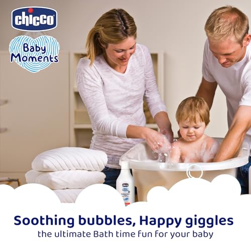 Chicco Baby Moments Bubble Bath, 300ml with Peach extracts | No Tears Formula | Hydrated Skin | Dermatologically Tested | Parabens & Phenoxyethanol Free - Image 3 thumbnail