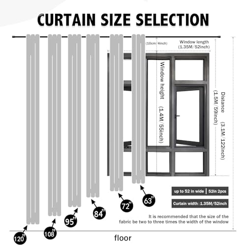 indistar Home Blackout Curtains Double Layer Solid Sheer Grommet Top Window Curtain Panel Pair, 52Wx95L,Black by indistar - Image 2