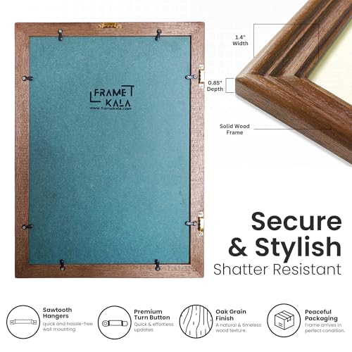 Image of Handmade Wooden Rectangular Photo Frame, 12 X 18 inch Display for Artworks, Pictures and Photos of Your Loved Ones, Best for Home, Office, Wall Decor, Living Room, Bedroom, Clove Brown