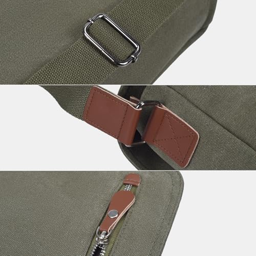 Vintage Canvas Satchel Messenger Bag for Men Women, Crossbody Bag Travel Shoulder Bag 13.5" Laptop Bag Bookbag Work4