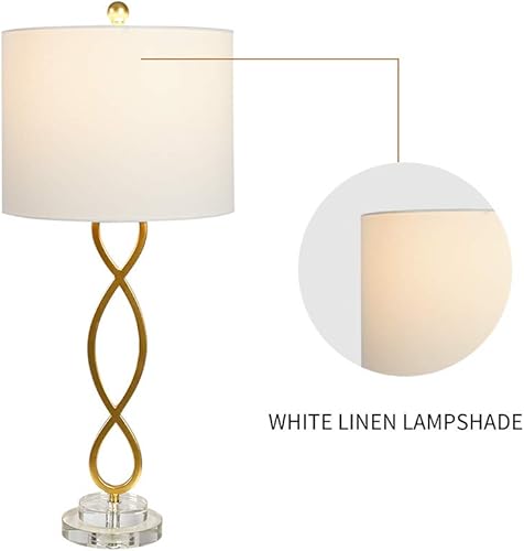 Miniatura 3 de Maxax Juego de 2 lámparas de mesa doradas de latón de 30 pulgadas para sala de estar, modernas lámparas de buffet altas y delgadas con decoración de