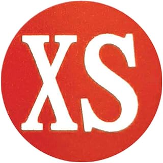 XS Clothing Size Stickers 3,000 Red Round Labels 0.5" for Various Retail Shop Clothing T-Shirts Strong Adhesive Apparel Ci...