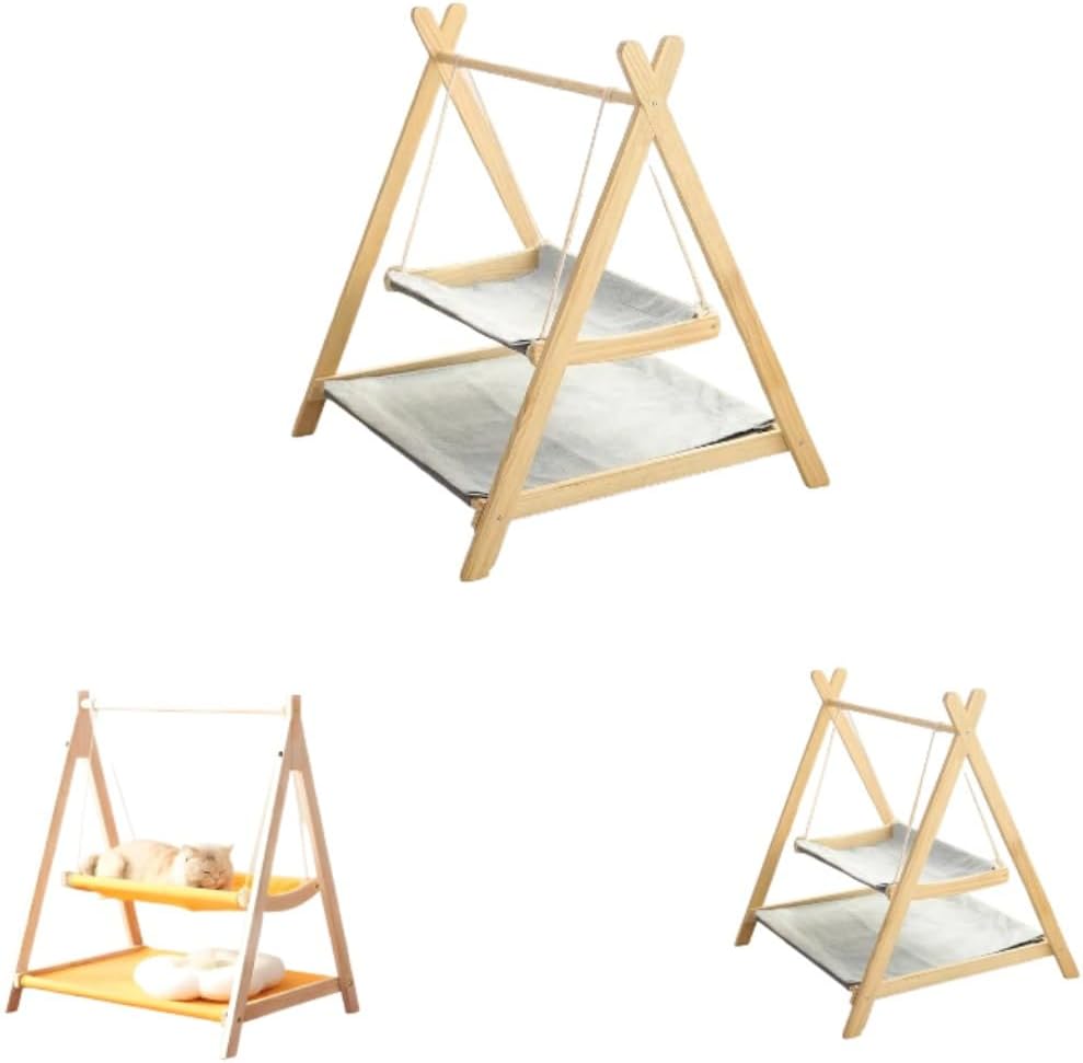 VoyageViewペットハンモック ダブルキャットハンモック キャットハンモック スイングチェア 取り外し可能 洗いやすい 快適な