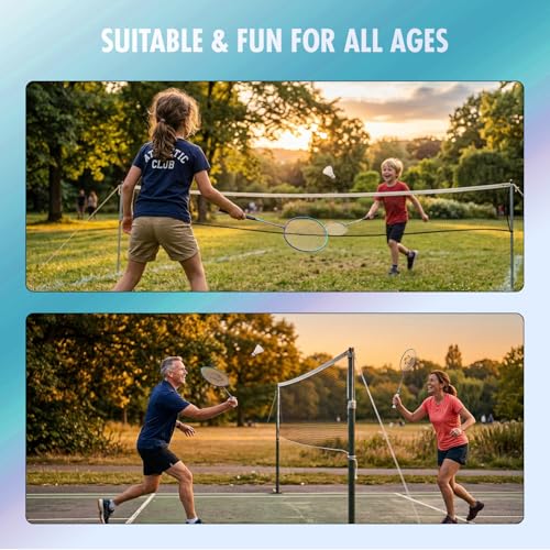 Image of SOLPRO VORTEK 3000 Badminton Racket Set (2 Pcs) with 3 Shuttlecocks for Beginners & Intermediate, Adult & Kids with Full Cover Bag, Lightweight Durable Racket for Practice & Match (White /Blue)