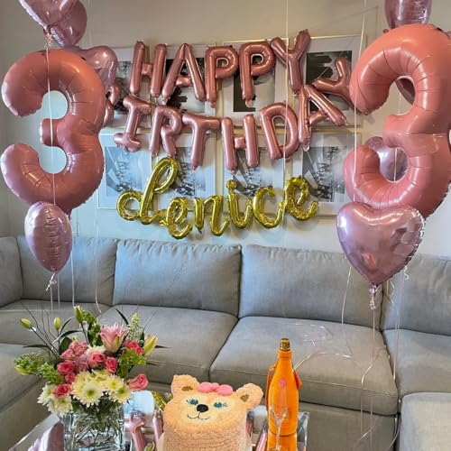 Image of 40 Inch Pink Number 3 Balloon, 3rd Birthday Decoration Boys Girls
