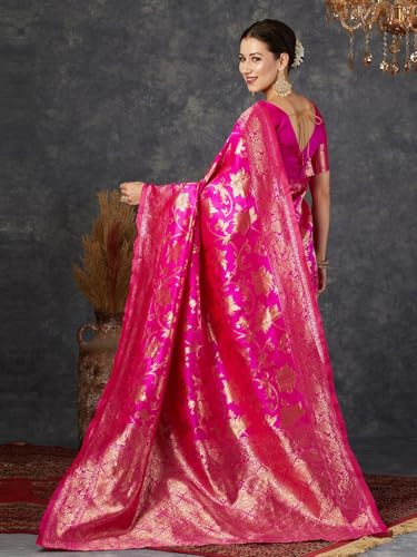 Image of Women's Banarasi Saree Pure Kanjivaram Silk Saree Soft Design Wear Pattu Sarees Cotton With Blouse Piece Kanchipuram for Wedding new ladies sadi