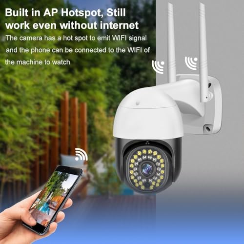 Image of Dr Vision 4MP WiFi PTZ Security Camera for Home Outdoor | Full HD | 360 Rotation | Color Night Vision | Motion Detection | Two Way Audio | Wireless CCTV Camera with Mobile App V380 Pro (Black Dome)
