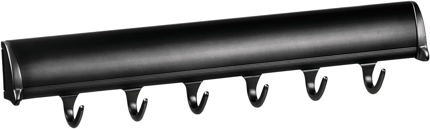 Brixwell QIL2-001 Belt Rack, TAG Synergy Elite Collection, 6 Hook, 13 7/8" with Full Extension Slide, Black Black