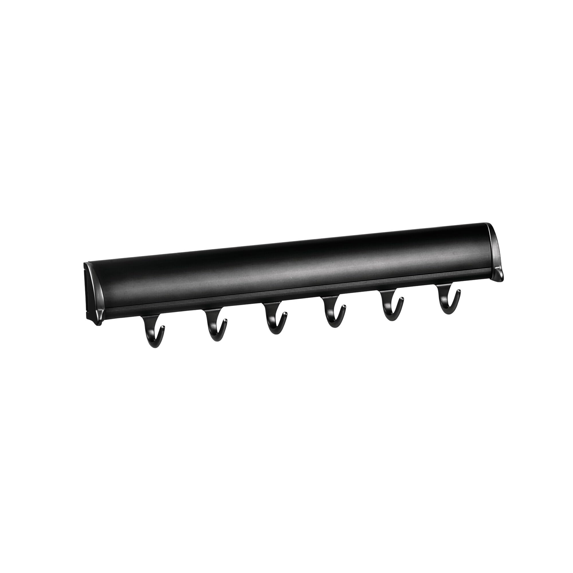 Brixwell QIL2-001 Belt Rack, 6 Hook with Full Extension Slide Black Finish