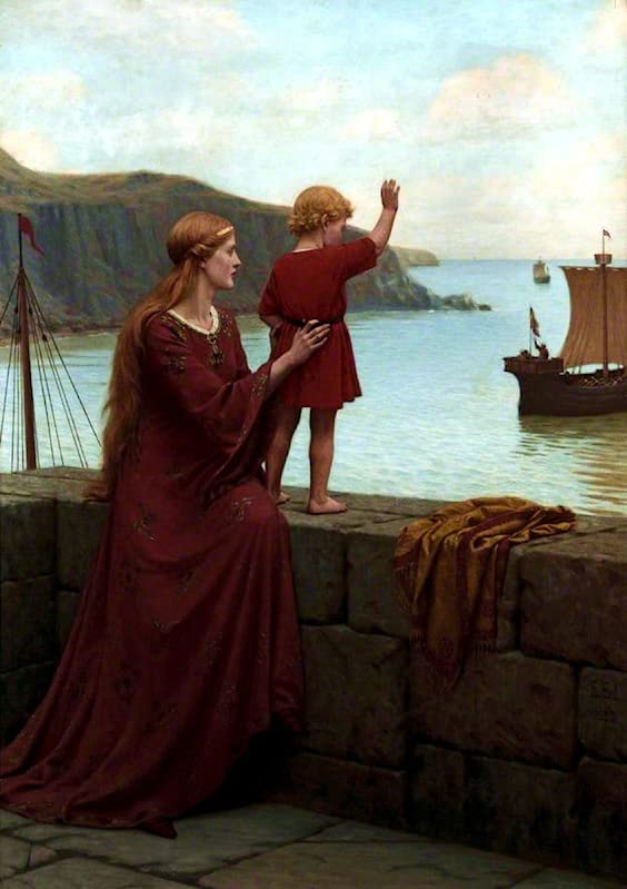 Toile modern peinture Adieu de Leighton 60x90cm pour habiller un grand mur vide de salon