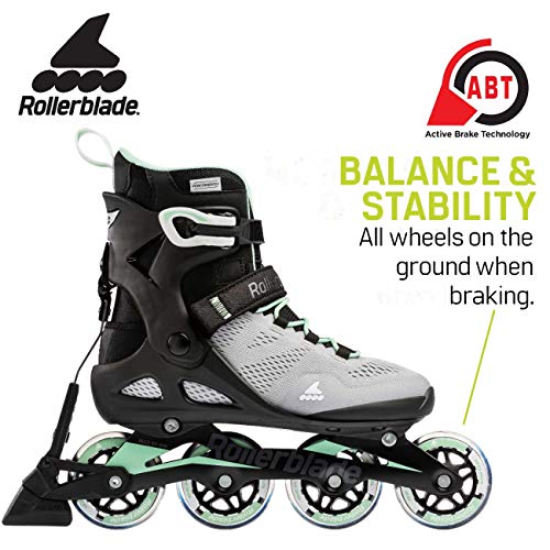 Rollerblade Macroblade 80 ABT Women's Adult Fitness Inline Skate, Glacier Grey/Mint, Performance Inline Skates by Rollerblade - Image 3