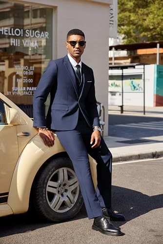 COOFANDY Men's 3 Pieces Suit Classic One Button Single Breasted Slim Fit Blazer Jacket Vest Pants Set Wedding Busines3