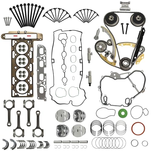 2.4 Engine Rebuild Overhaul Kit & Timing Chain Kit VVT Rods Fit For Buick Regal Verano LaCrosse Chevy Equinox Malibu GMC Terrain 2.4L 2010-2017 HS54874 12578515 12578516 12654958