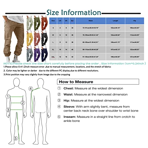 Mens Cotton Cargo Pants,Solid Elastic Waist Straight Leg Slacks Drawstring Trousers Slim Fit Bottoms For Men,Sweatpants Work Pants Compression Pants Hiking Pants For Men(Purple,Small) #TOP2