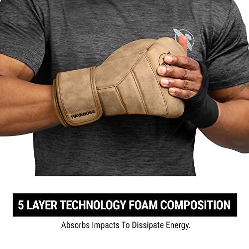 Image of Hayabusa T3 LX Leather Boxing Gloves - Tan, 14oz | Leather Boxing Gloves, Training Gloves Men and Women, Sparring Gloves, Heavy Bag Gloves, 16oz Boxing Gloves, Muay Thai Gloves