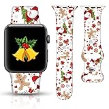 Christmas Watch Band Compatible with Apple Watch 38mm 40mm 41mm, Christmas Tree Smartwatch Wristband Compatible for Apple Watch Women Soft Silicone Replacement Strap for iWatch SE Series 7 6 5 4 3 2 1