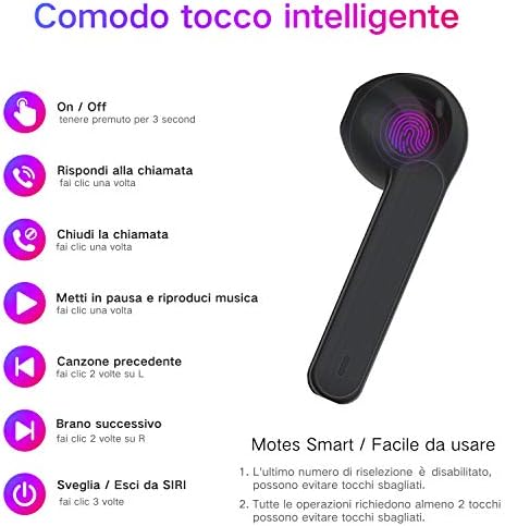 Cuffie Bluetooth Aoslen Auricolari Bluetooth 5.0 Wireless Cuffie senza fili  Sportivi Con Stereo Impermeabile IPX6 Accoppiamento Automatico Tocco  Intelligente per Huawei Xiaomi Samsung iPhone nero : Amazon.it: Elettronica