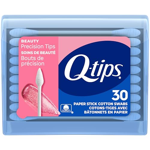 Q-Tips Cotton Swabs Precision Tips Travel Size Toiletries for Beauty and Home 100% Cotton 30 Count