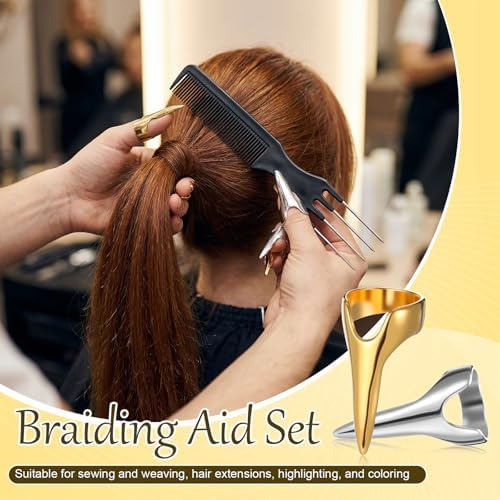 20Pcs Metal Hair Parting, Braiding Aid Hair Parting Ring — 사진 5