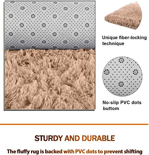 Gumohk Soft Bedroom Rug For Dorm Home Decor Nursery Kids Room 5X8 Large Shaggy Fur Floor Area Rugs Non-Slip Comfy Living Room Carpets Fluffy Indoor Plush Rectangle Accent Rugs #TOP4