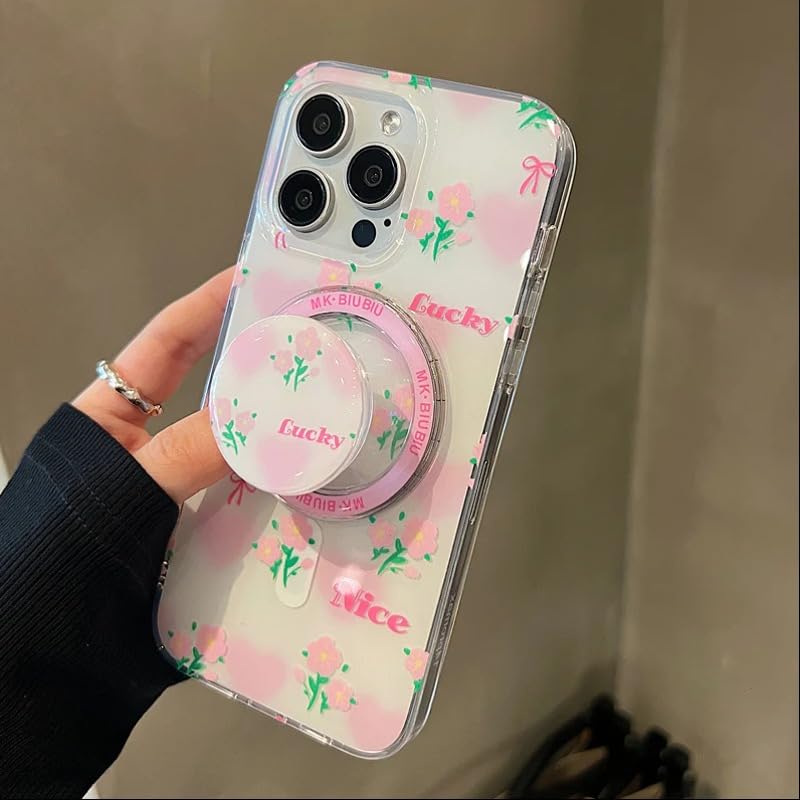 Image of PEEPERLY Back Cover Case for iPhone 13 Pro Max Scratch Resistant Anti-Slip TPU Shockproof Protective Durable Lucky Nice Floral Heart Case for Girls & Women