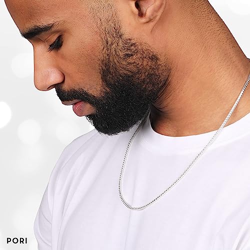 PORI JEWELERS Sterling Silver Italian 2.5MM Solid Franco Square Box Link Chain Necklace4