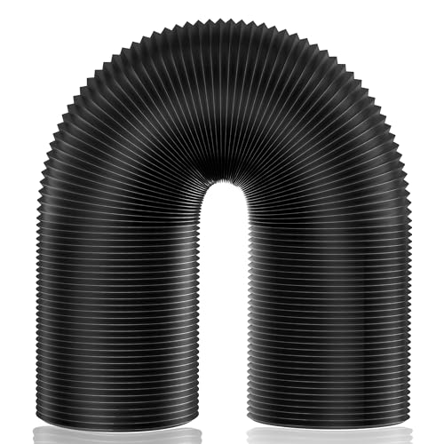 Hon&Guan Alu-Flex-Rohr Alurohr Schlauch Flexschlauch Aluflexschlauch 125mm für Wäschetrockner, Abzugshaube, Rohrventilator, Klimaanlagen(125mm*5m Flexrohr/Schwarz)