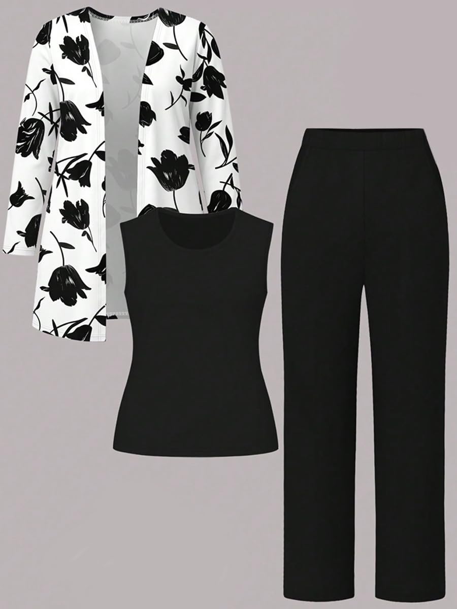 shownicer Ensemble 3 pièces festif et élégant pour femme - Grandes tailles