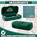 Modern Eyewear Large Hard Shell Glasses Case with Cleaning Cloth - Green Velvet Protective Eyeglass Case for Sunglasses & Reading Glasses - Lightweight, Crush-Resistant - Design for Men & Women