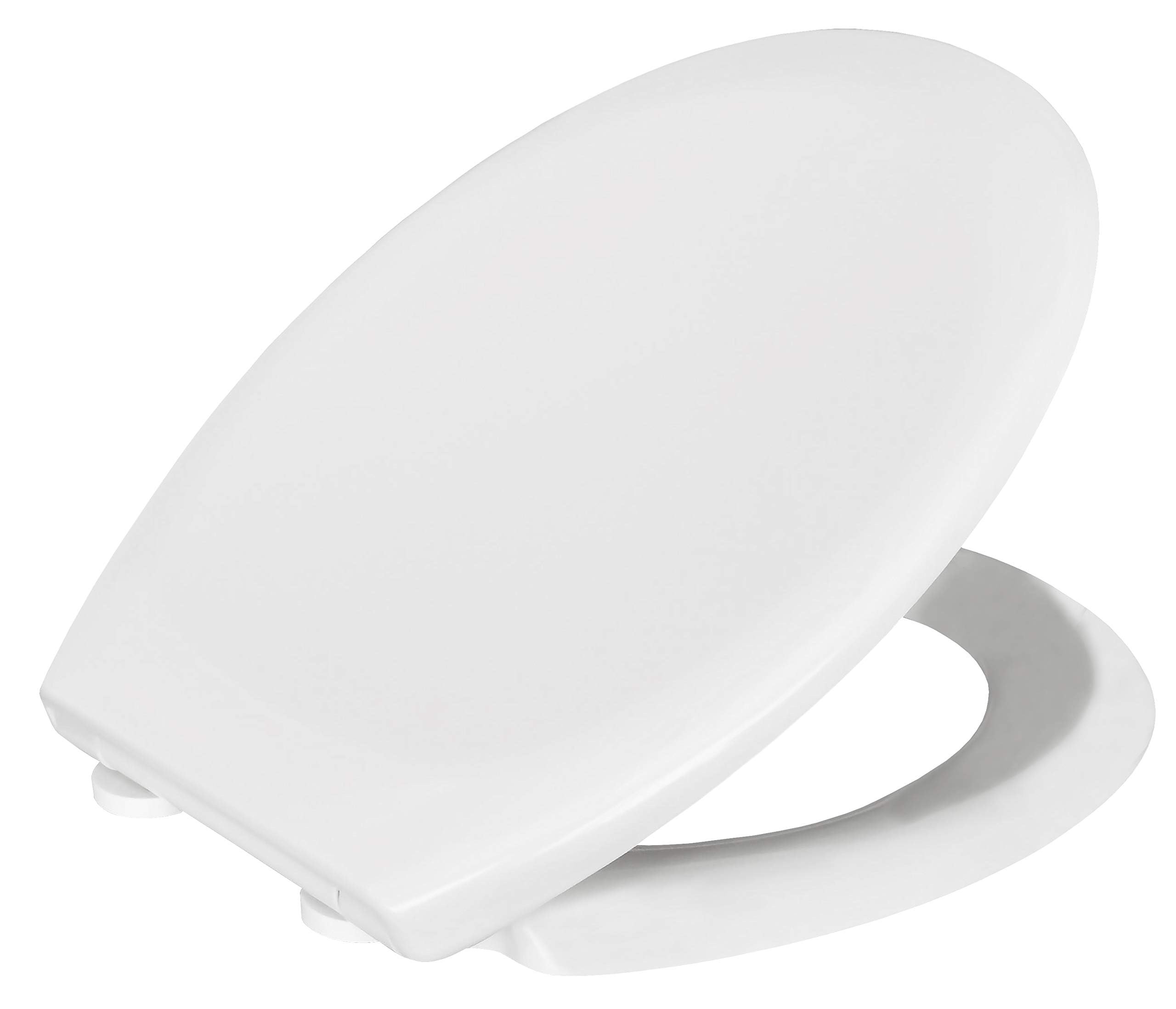 Arona Soft Close Toilet Seat. Top Fixing Seat, with Quick Release for Easy & Hygienic Cleaning. White Toilet Seat with Adjustable Plastic Hinges. Universal, Oval Shape