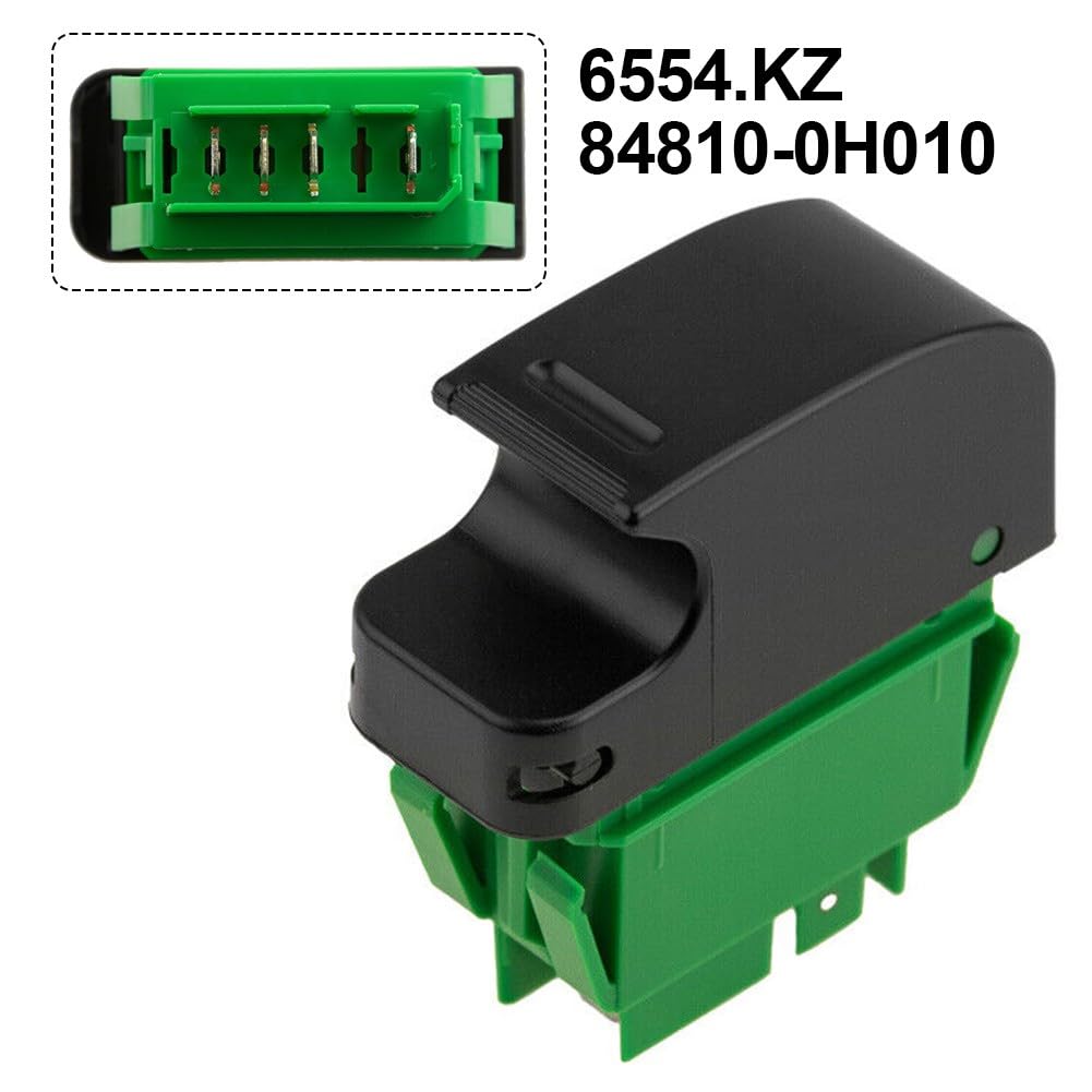 Interruttore alzacristallo elettrico compatibile con Citroen C1/Peugeot 107/1007 2005-2014 e Toyota Aygo 2005-2014, plastica nera, OEM 6554.KZ 84810-0H010
