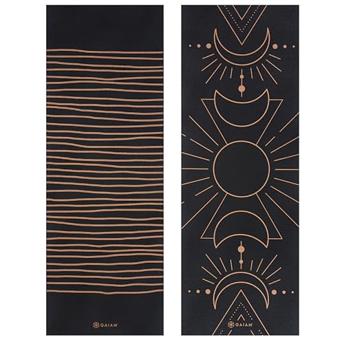 Image of Gaiam Yoga Mat - Premium 6mm Print Reversible Extra Thick Non Slip Exercise & Fitness Mat for All Types of Yoga, Pilates & Floor Workouts (68 inch x 24 inch x 6mm Thick)